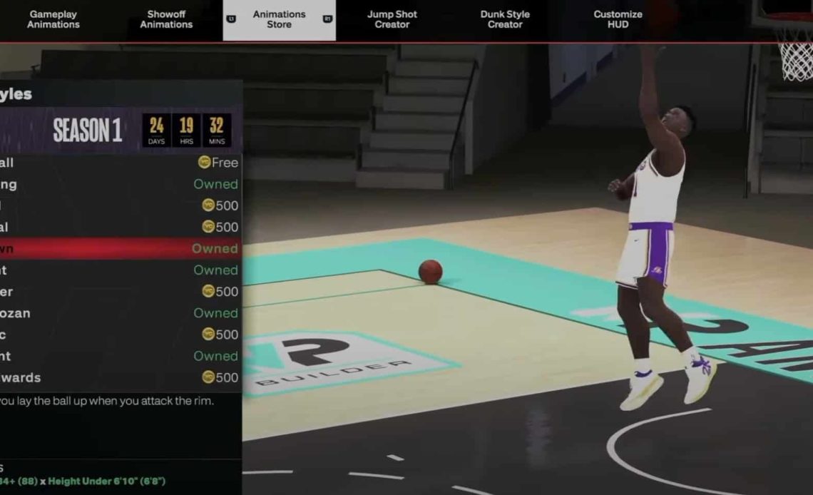 NBA 2K24 Best Layup Packages