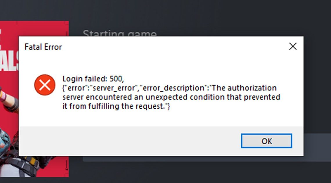 Open Beta finale: correzione dei codici di errore del server 500 e 402 per l'accesso non riuscito