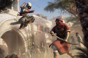Assassin's Creed Mirage: Basim Ibn Ishaq che salta verso un nemico.