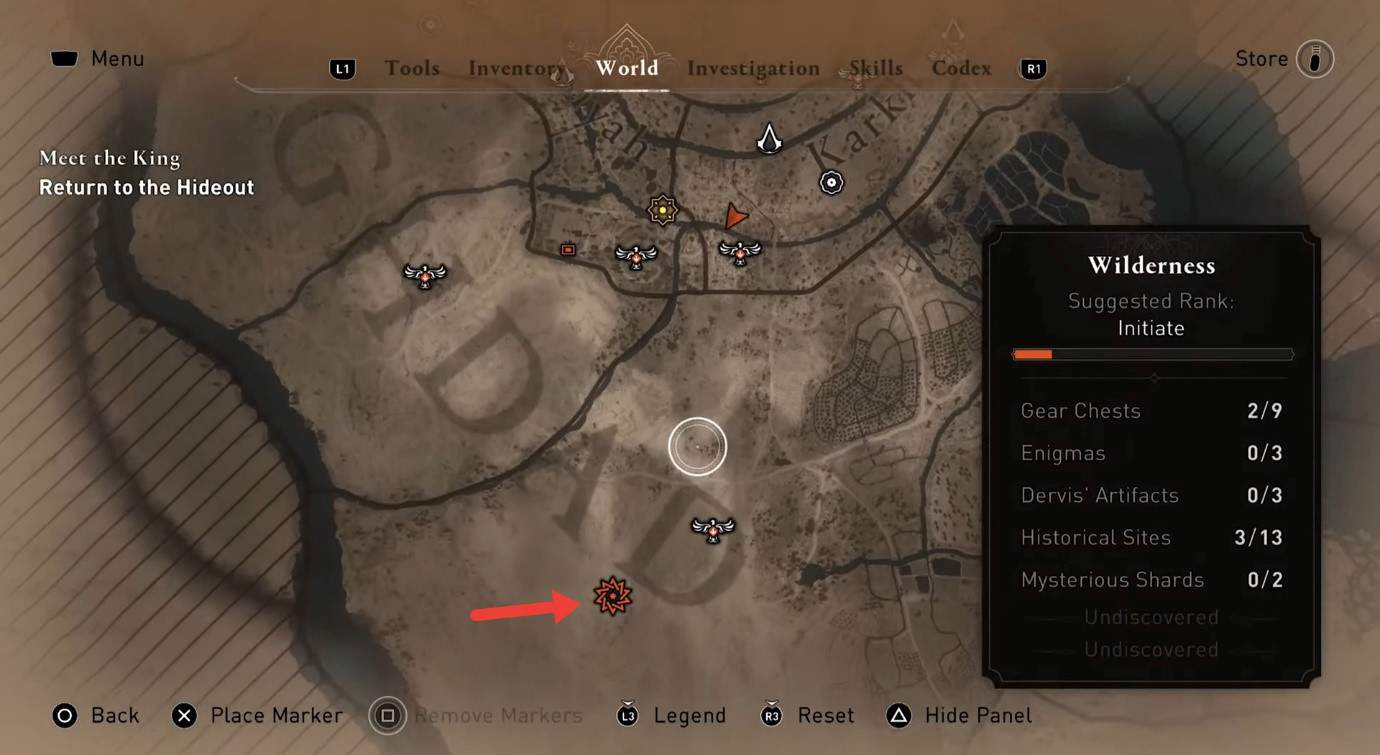 incontra il re posizione ac miraggio