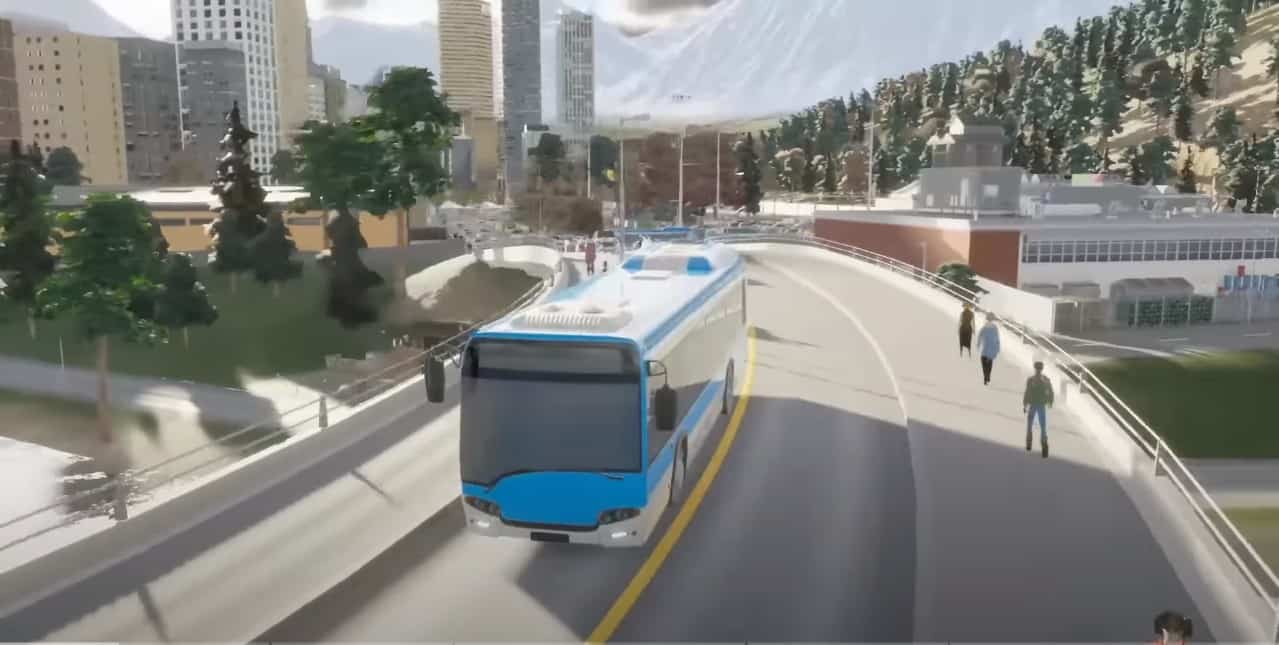 Sistema di autobus negli skyline delle città 2