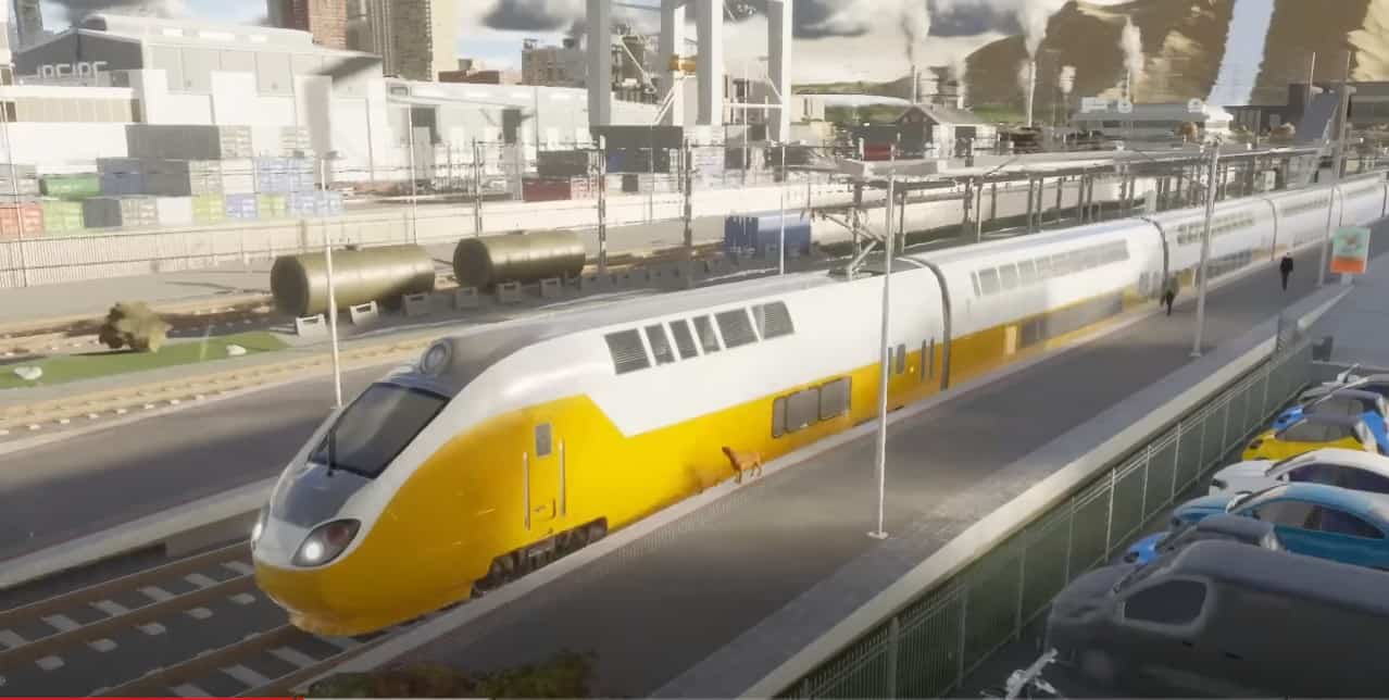 Sistema di treni negli skyline delle città 2