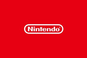 Il logo Nintendo su uno sfondo rosso brillante.