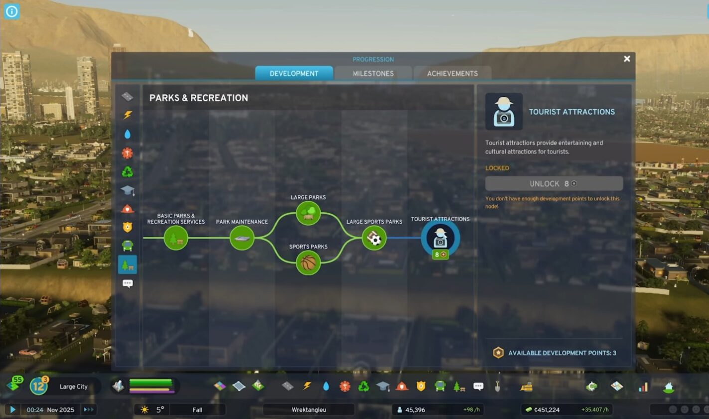 Parchi e nodi di sviluppo ricreativo