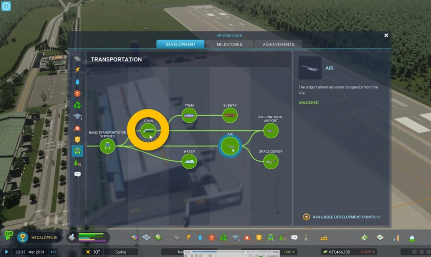 Treni [Transportation] in Skyline di città 2