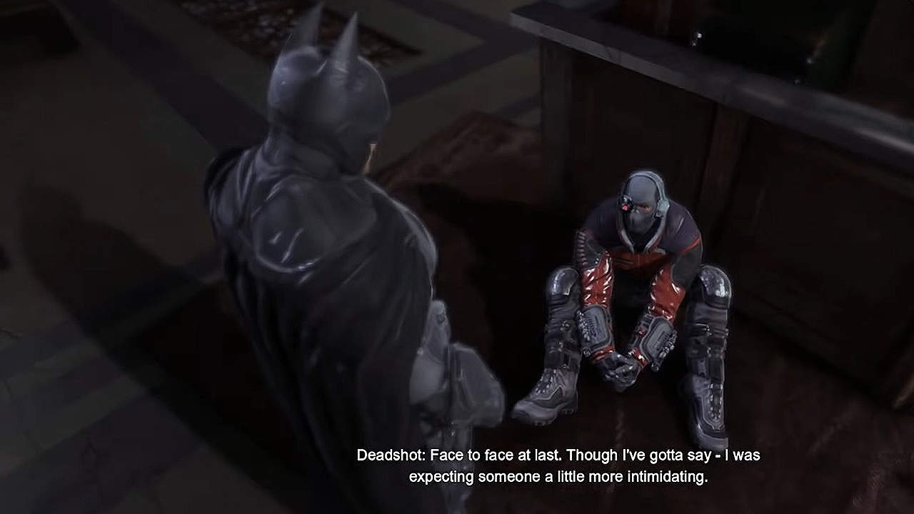 Deadshot si rompe le braccia in questo combattimento con il boss. 
