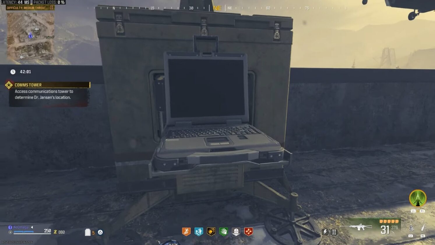Laptop della torre di comunicazione nella missione di estrazione di MW3 Zombies
