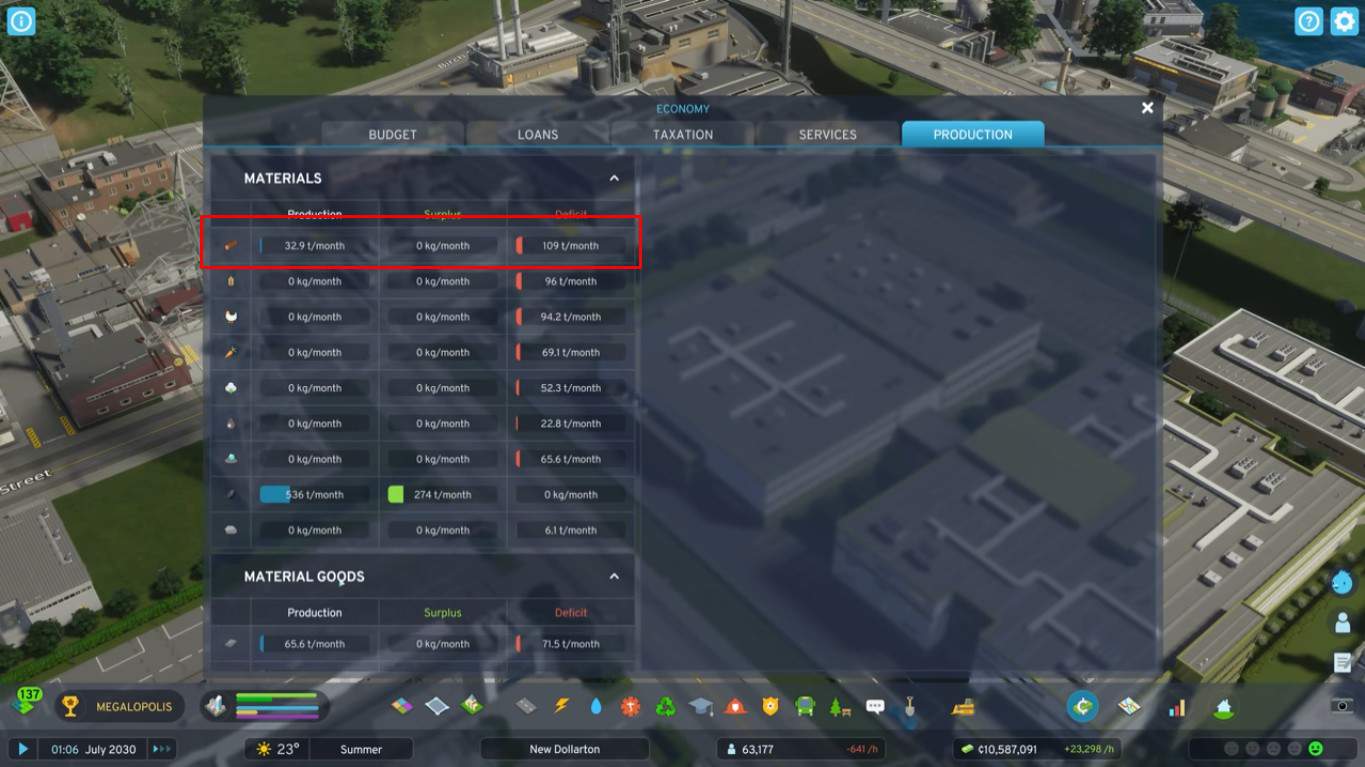 Scambia legname in Cities Skylines 2