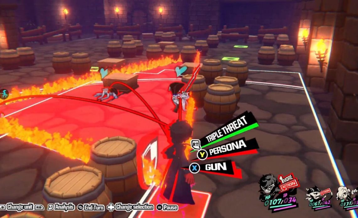 triple threat move selected in Persona 5 Tactica