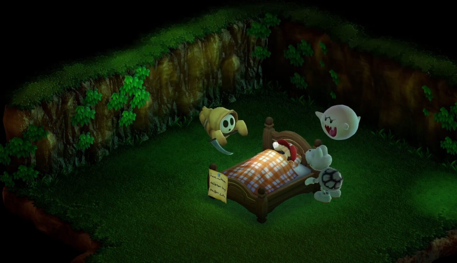 Mario dorme profondamente a Monstro Town