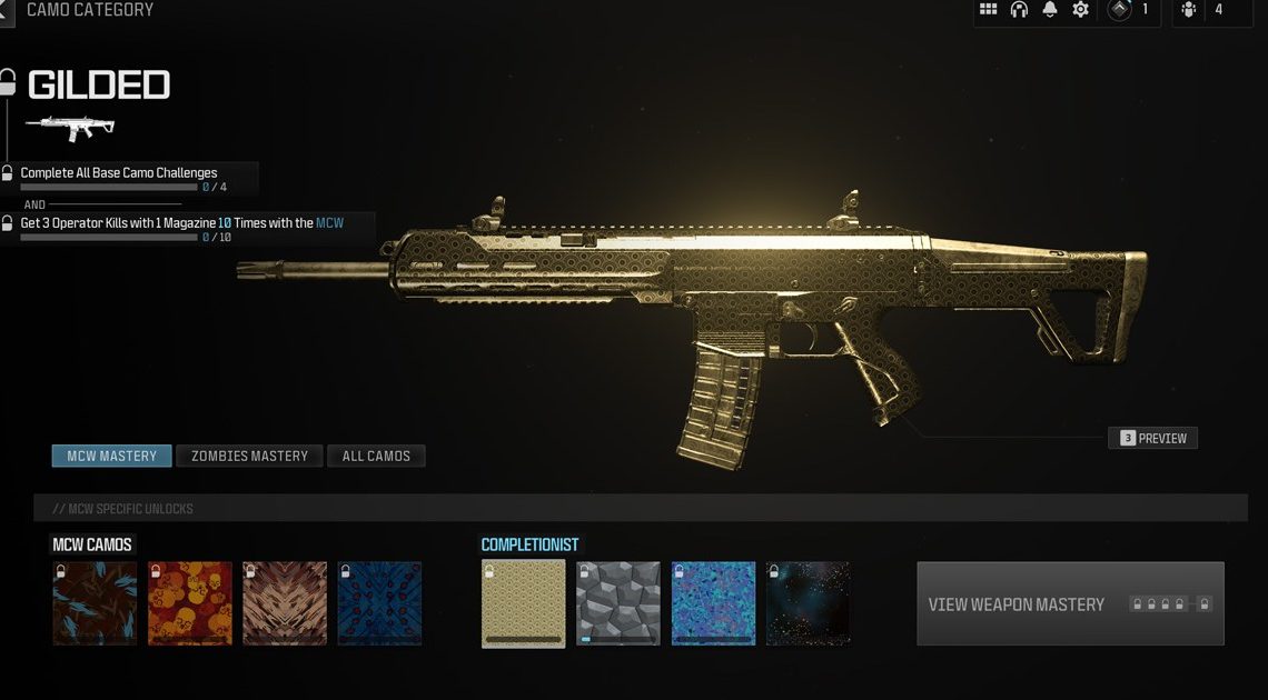 MW3: come ottenere pistole d'oro e farle salire di livello rapidamente