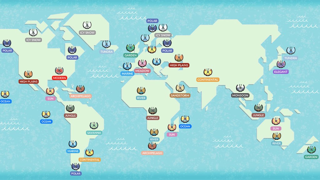 Mappa modello Pokemon Go Vivillon