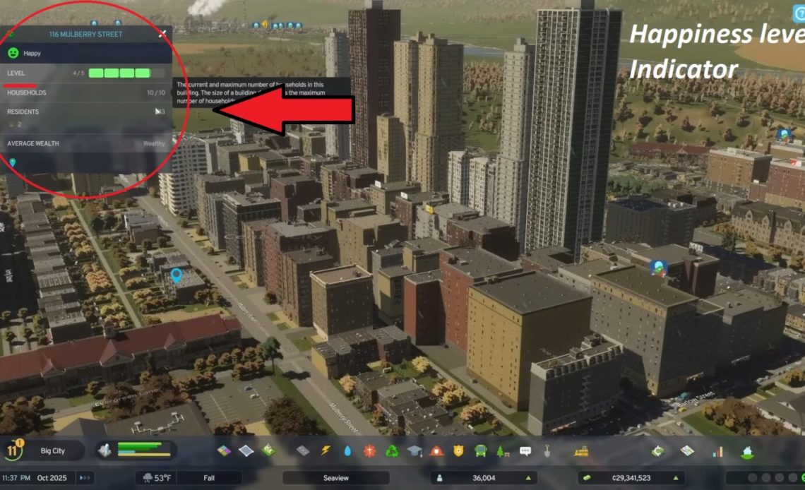 increase happiness by focusing on this meter in Cities Skylines 2