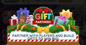 Elenco dei traguardi e dei premi degli eventi dei partner di regali di Natale di Monopoly Go