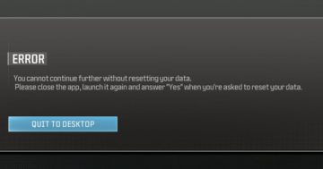 MW3 Warzone Non puoi continuare oltre senza reimpostare la correzione dell'errore dei dati