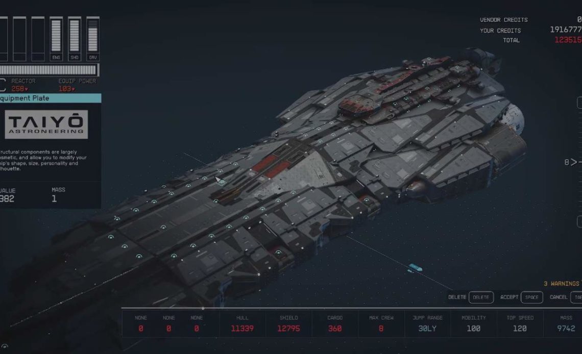 Ship size limit in Starfield