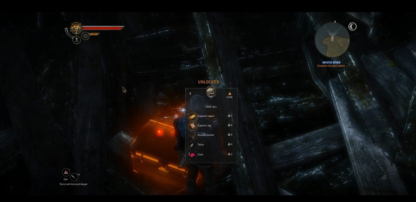 Esamina il relitto della nave