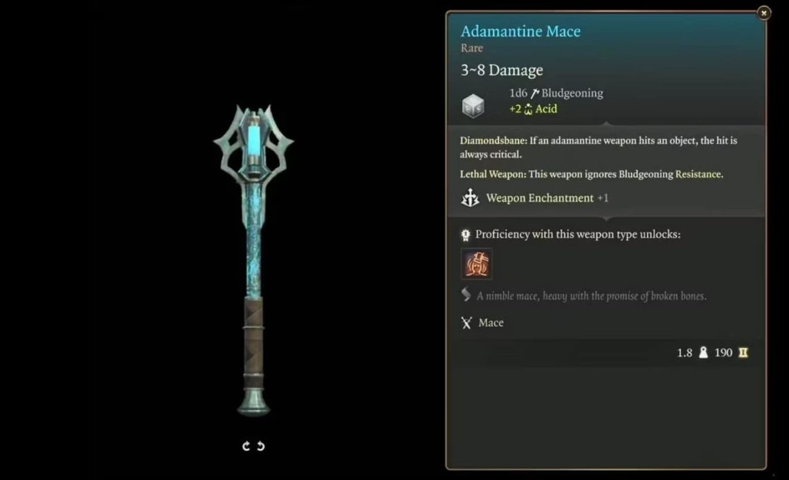 Adamantine Mace in Baldur’s Gate 3