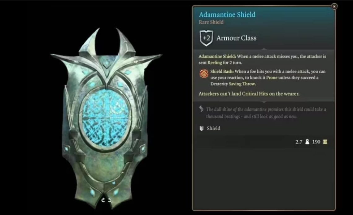 Adamantine Shield in Baldur’s Gate 3
