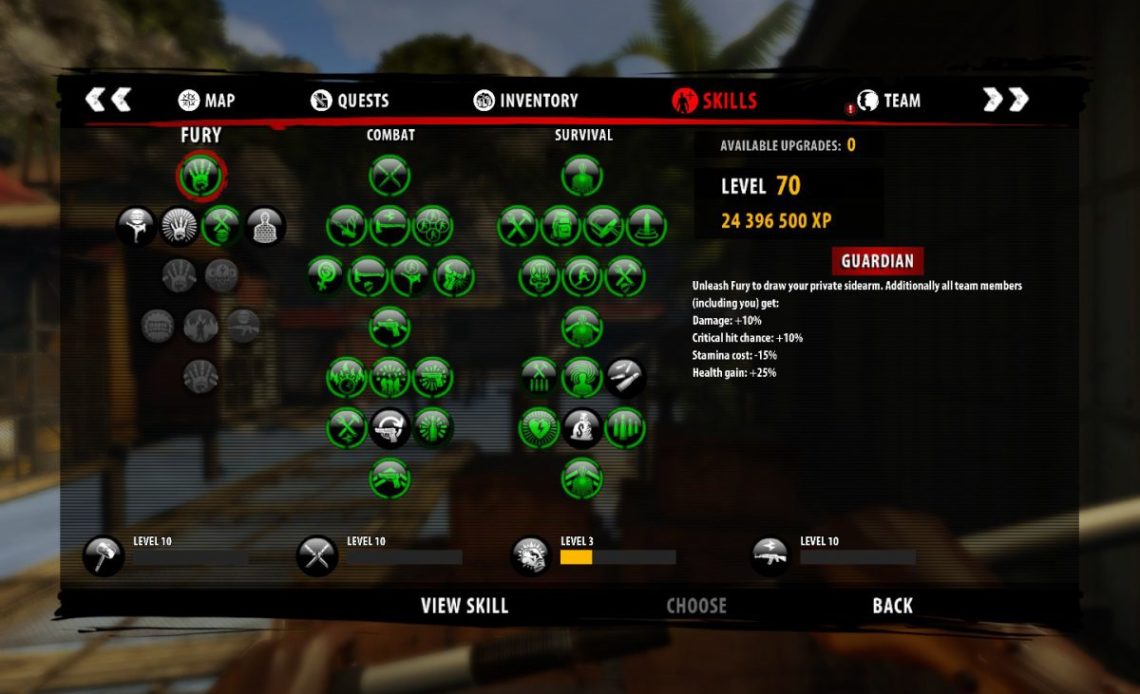 Dead Island Characters Skills Trees