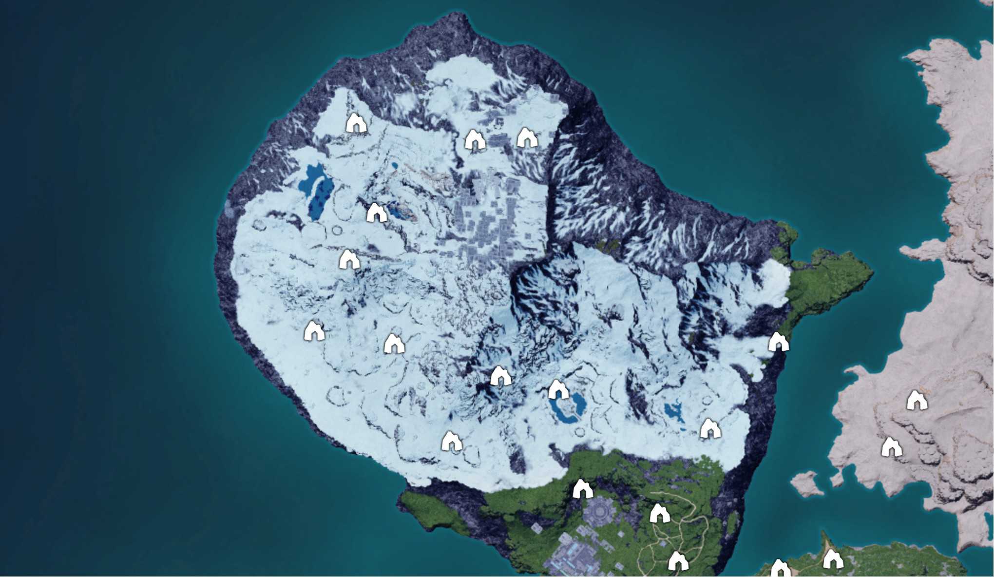 Mappa dei sotterranei della regione del ghiacciaio Palworld
