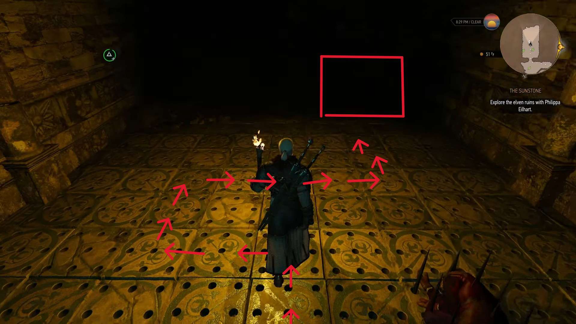 Puzzle con trappola a punta di The Witcher 3 Sunstone