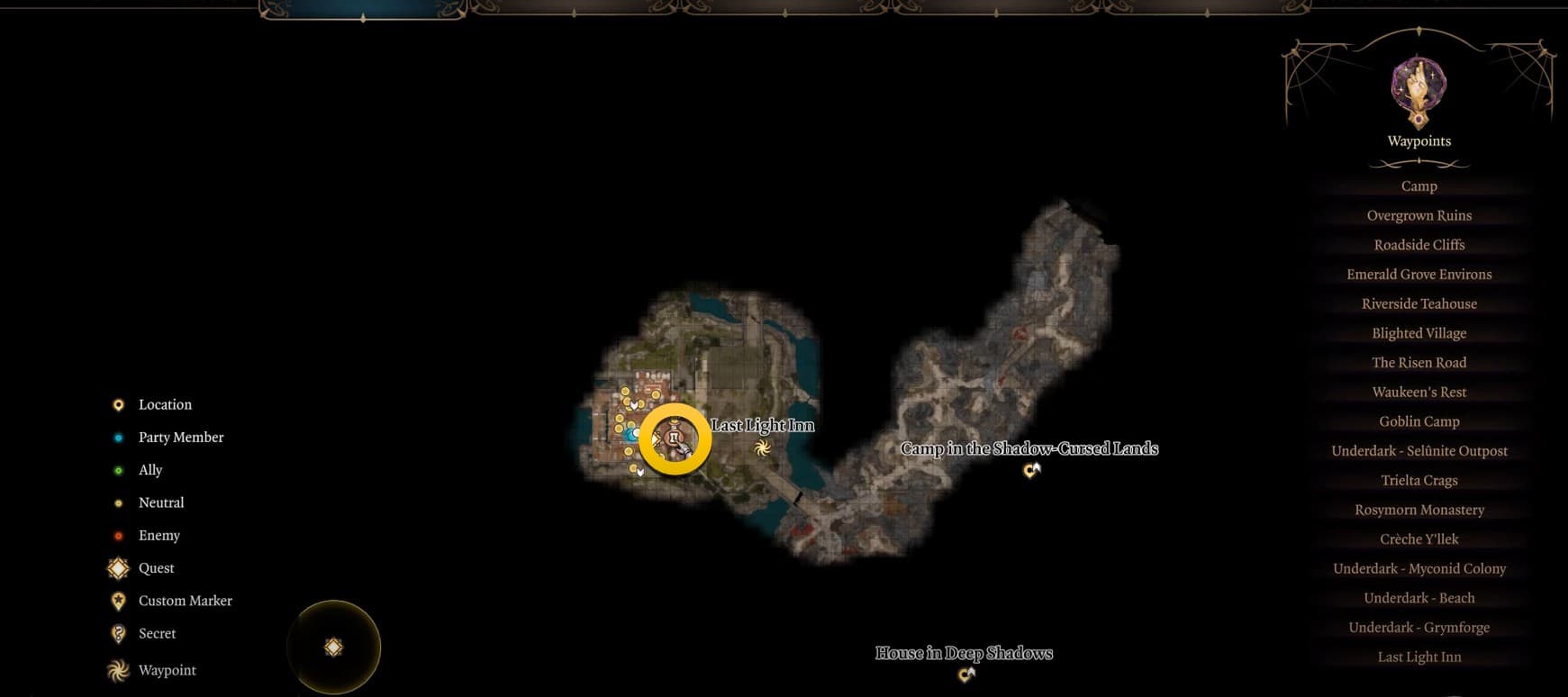 Posizione di Astarion in BG3