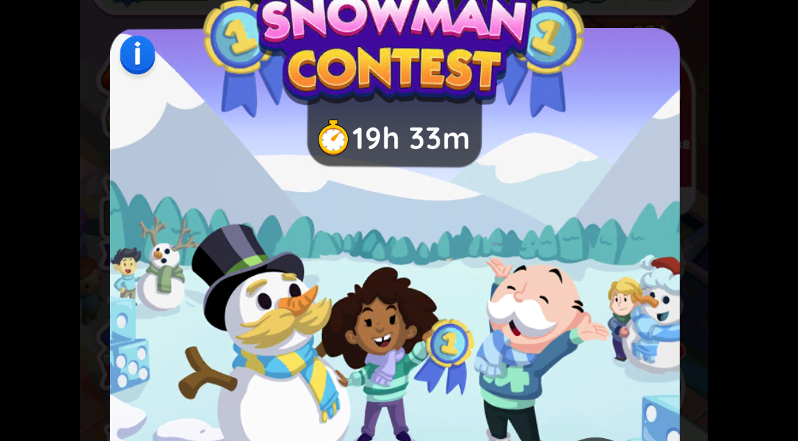Elenco dei traguardi e dei premi del concorso Monopoly Go Snowman Contest per il 21-22 gennaio 2024