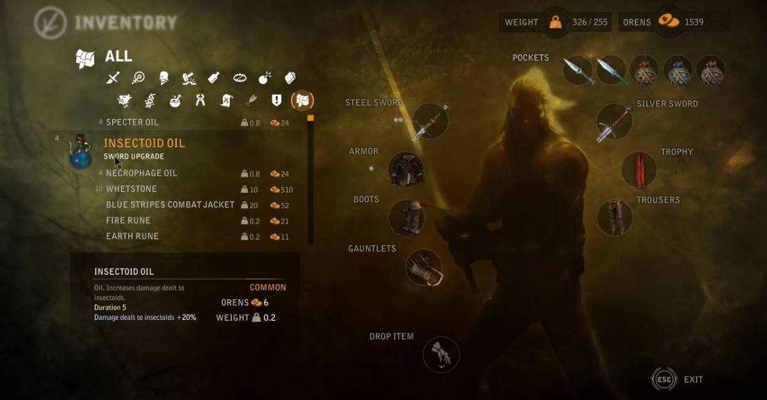 Oils in The Witcher 2