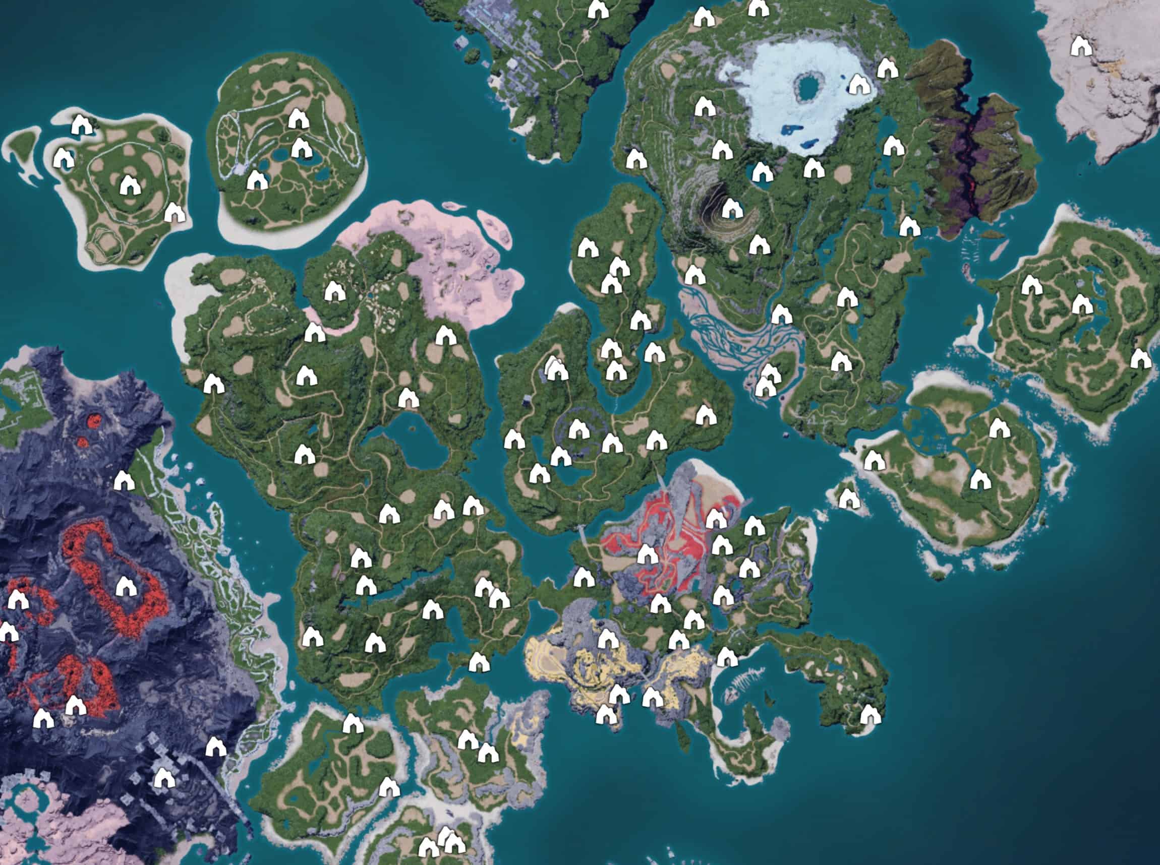 Mappa dei dungeon dell'arcipelago iniziale di Palworld