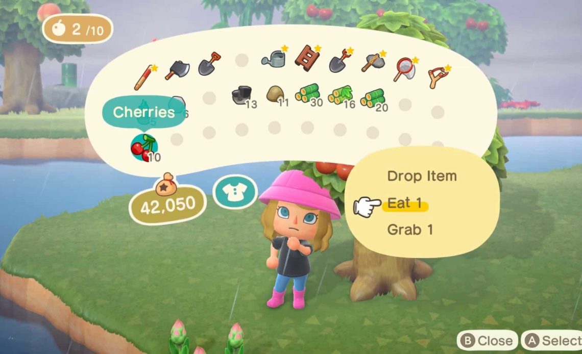 Eating Fruits in Animal Crossing New Horizons