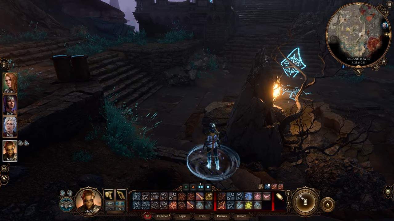 Usa le rocce giganti come copertura in BG3