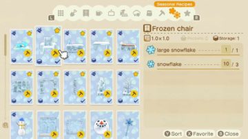 Ricette fai da te con fiocchi di neve Animal Crossing New Horizons