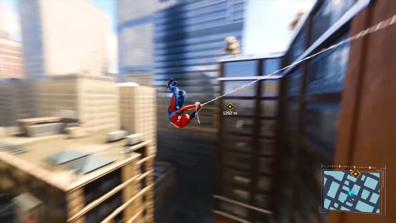 cronometrare i salti mentre si oscilla in Spider-Man