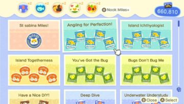 Elenco attività e premi di Animal Crossing New Horizons Nook Miles
