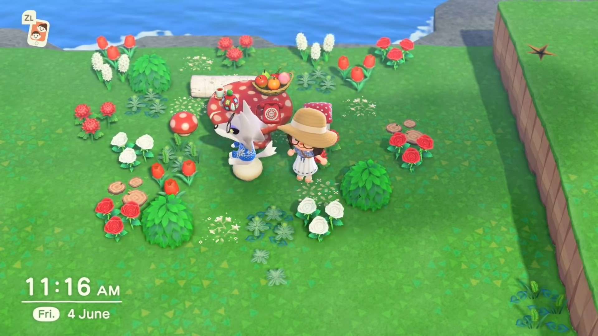 Area salotto a forma di fungo Animal Crossing New Horizons
