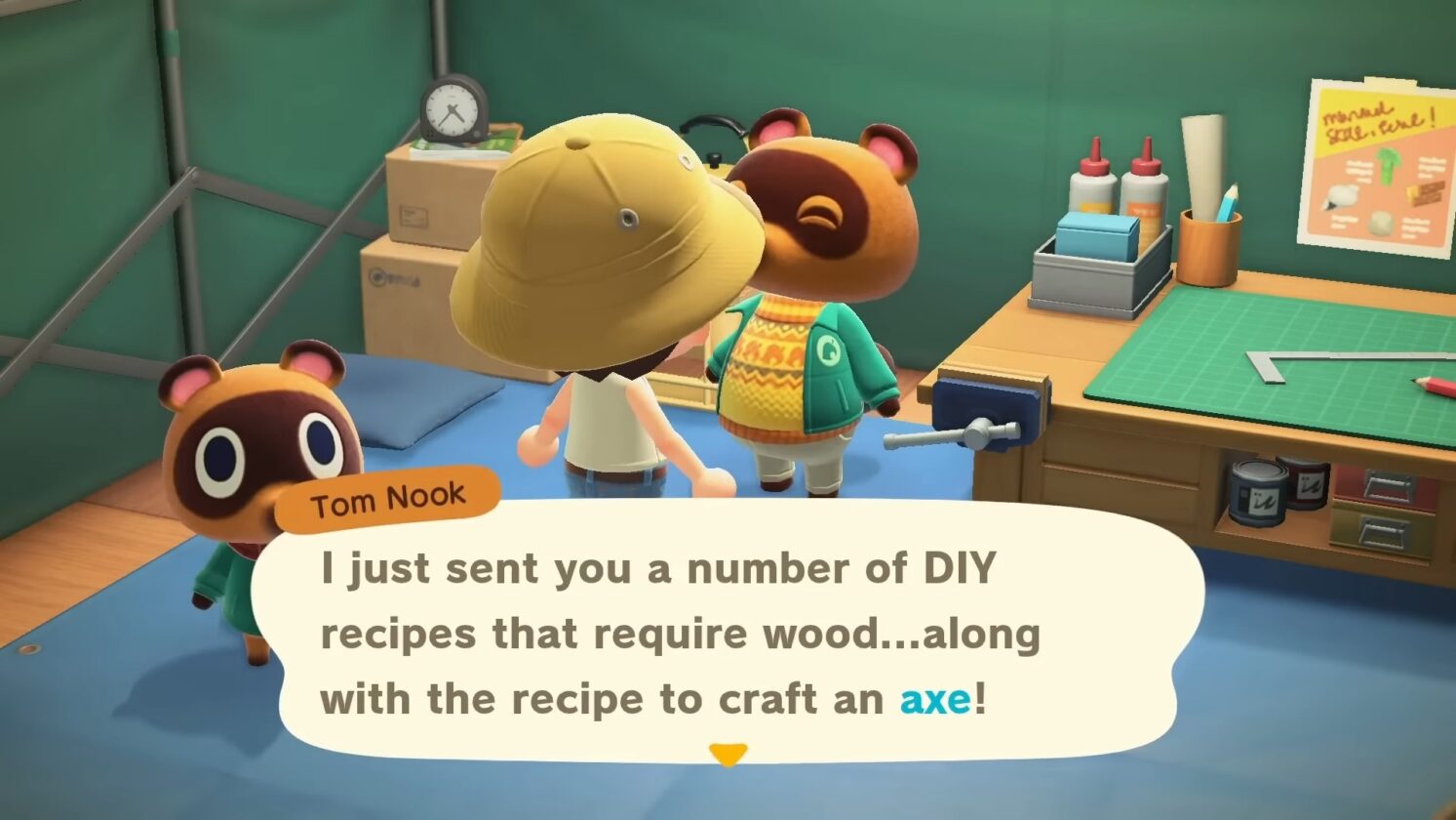 Ricetta per l'ascia in Animal Crossing New Horizons