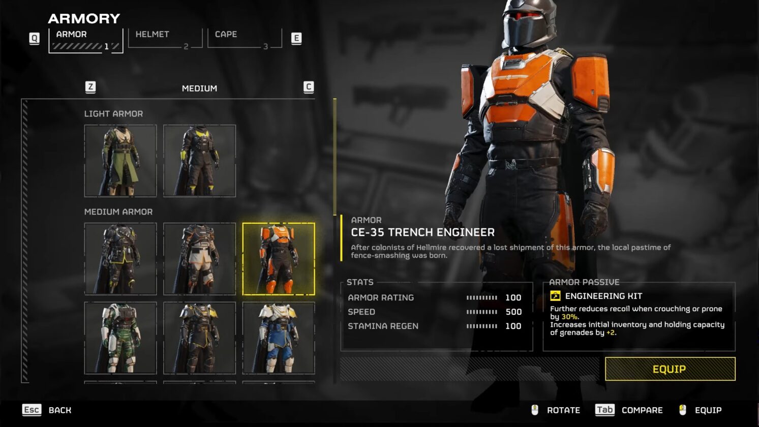 Armatura da ingegnere di trincea CE-35