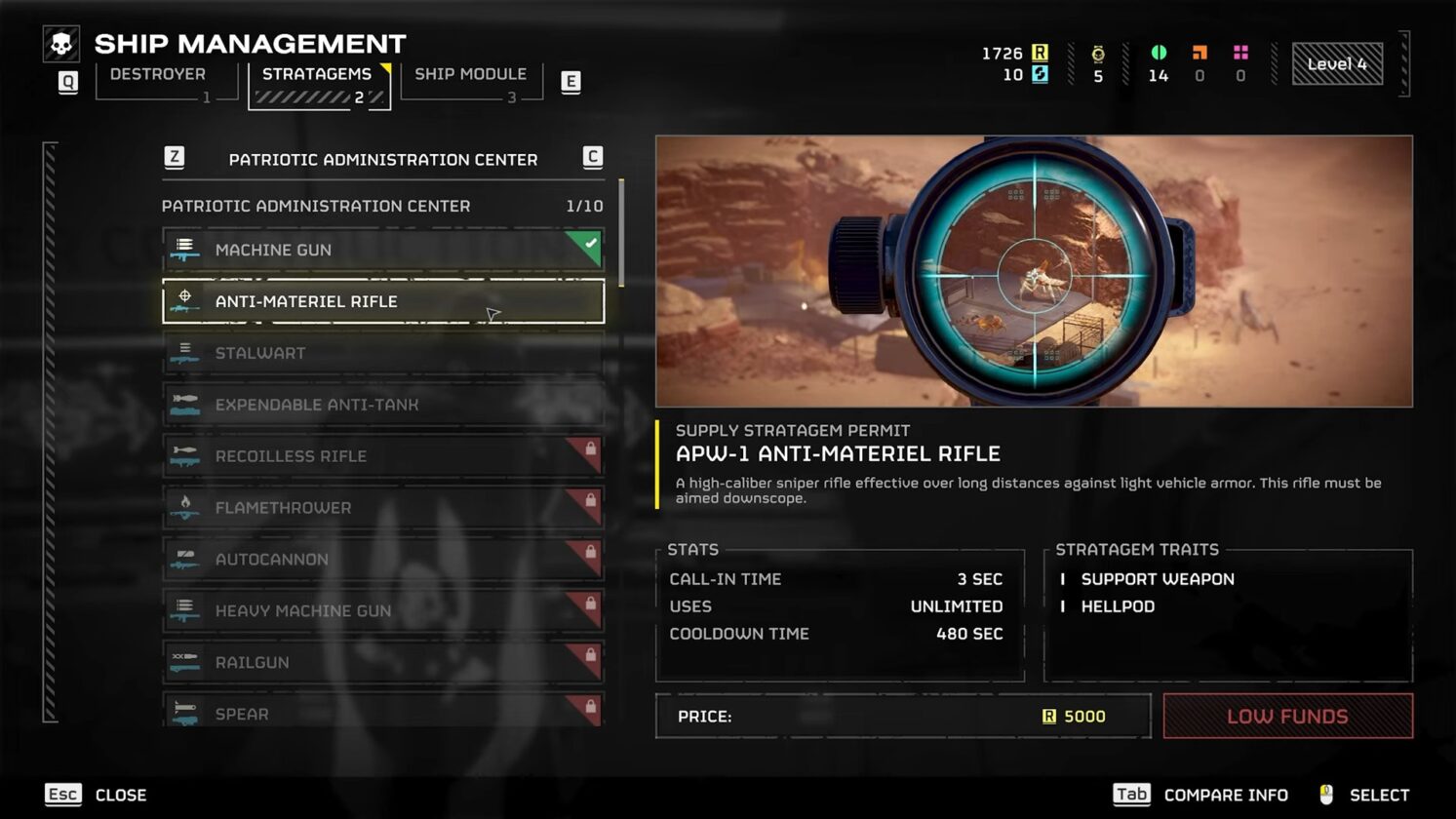 Fucile anti-materiale in Helldivers 2