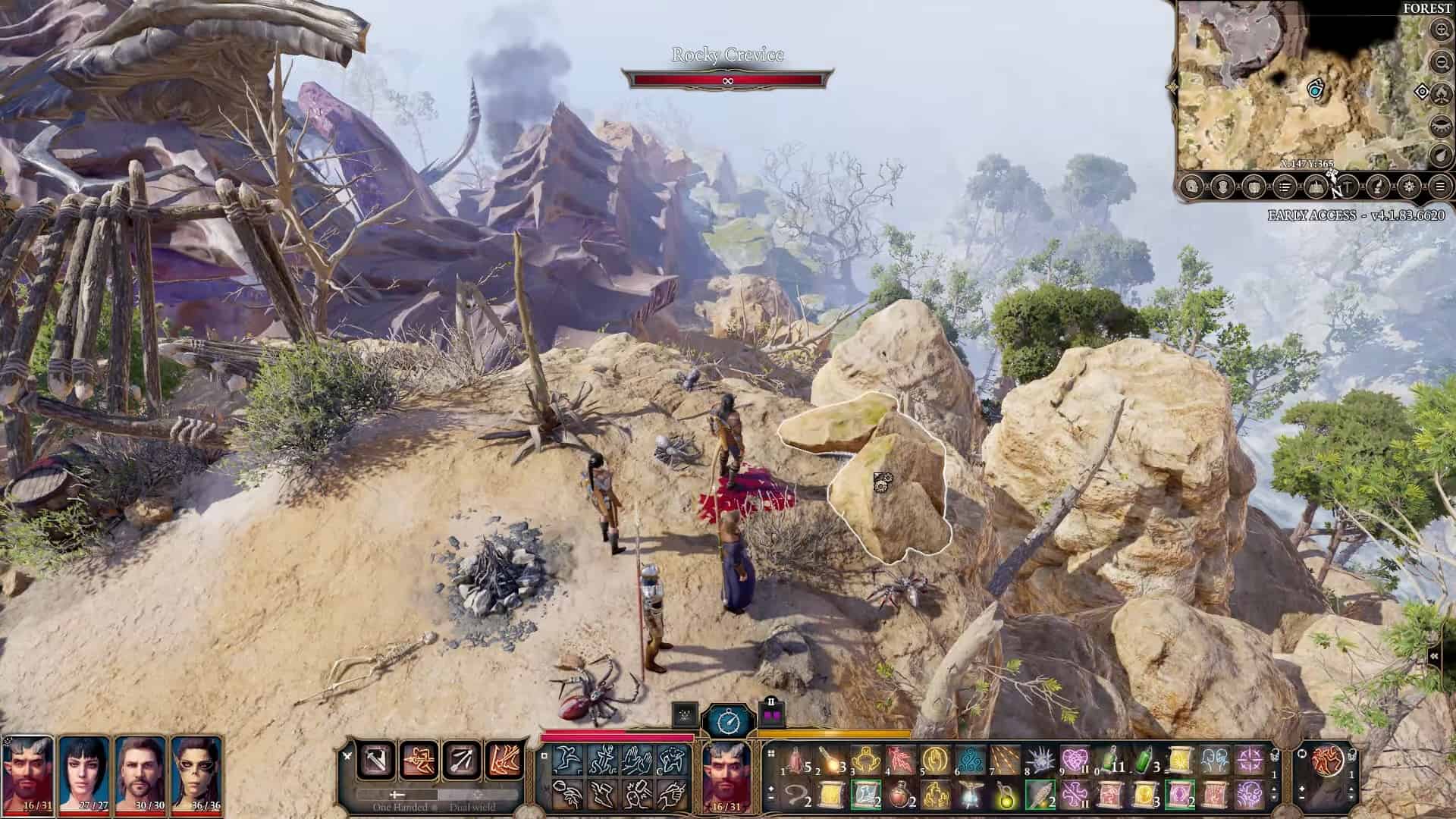 BG3 Sacca per uova di ragno Crepaccio roccioso