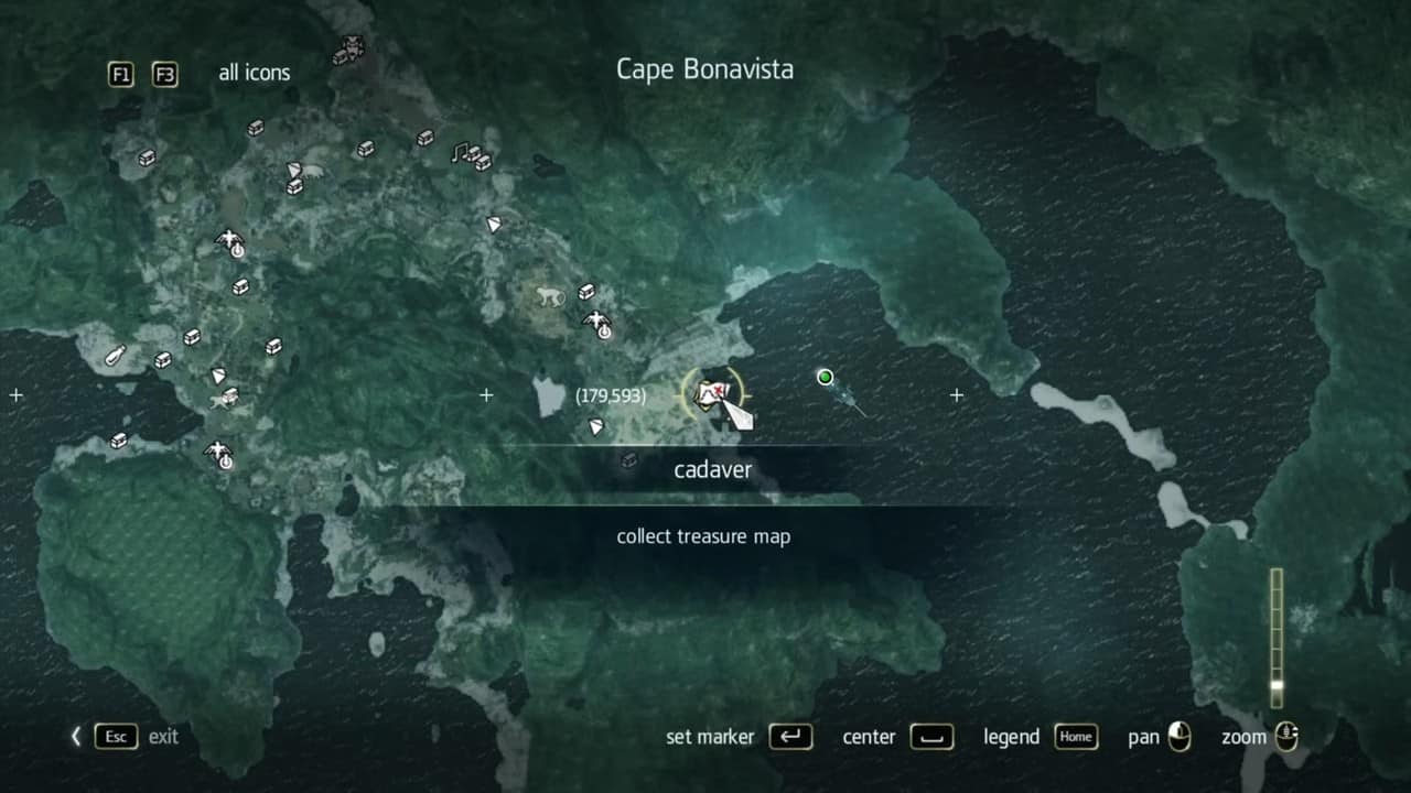 Mappe del tesoro di Assassin's Creed Black Flag numero 3