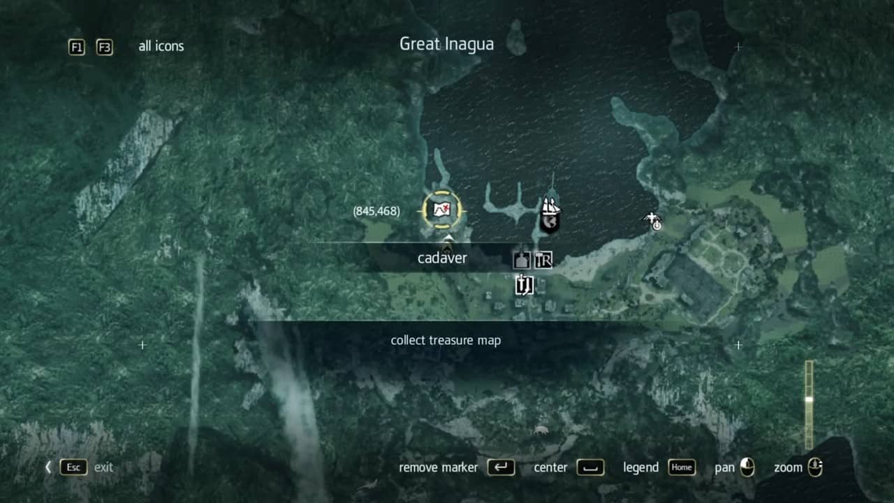 Mappe del tesoro di Assassin's Creed Black Flag numero 19