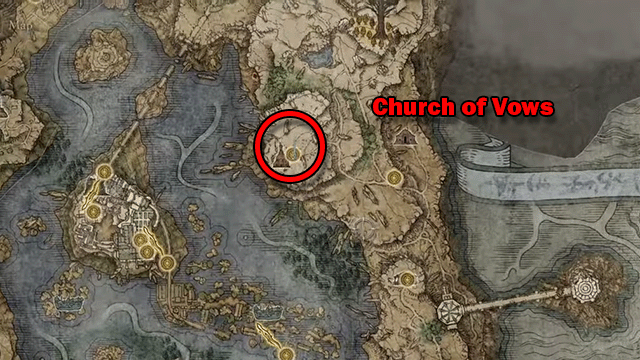 Mappa della Chiesa dei Voti di Elden Ring