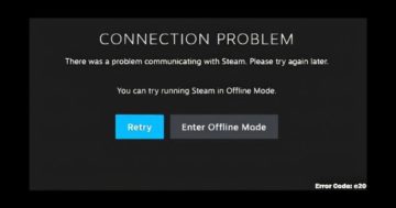 Esiste una correzione del codice di errore Steam e20?