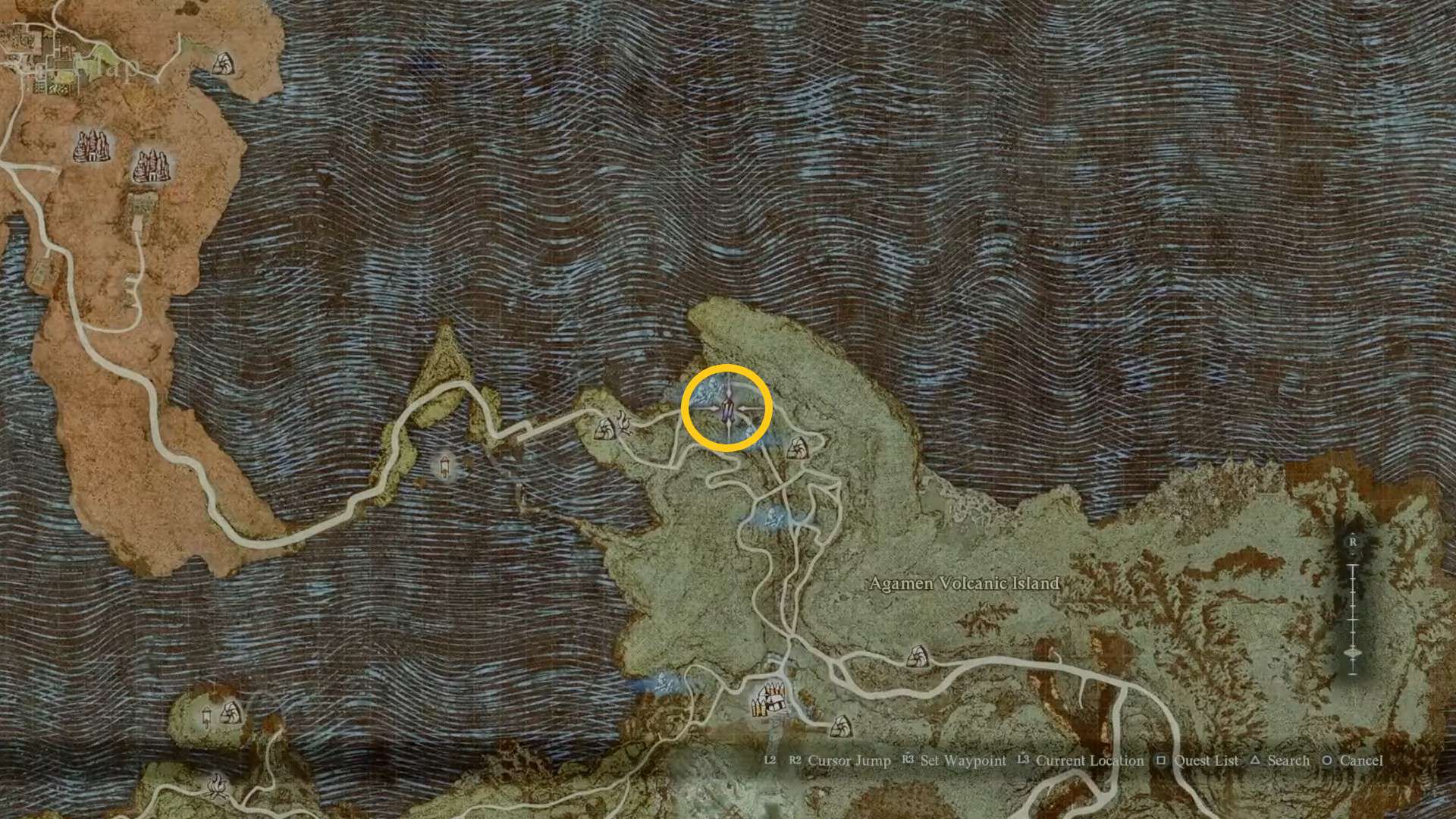 Posizione sulla mappa del Drago n. 8 in Dragon's Dogma 2