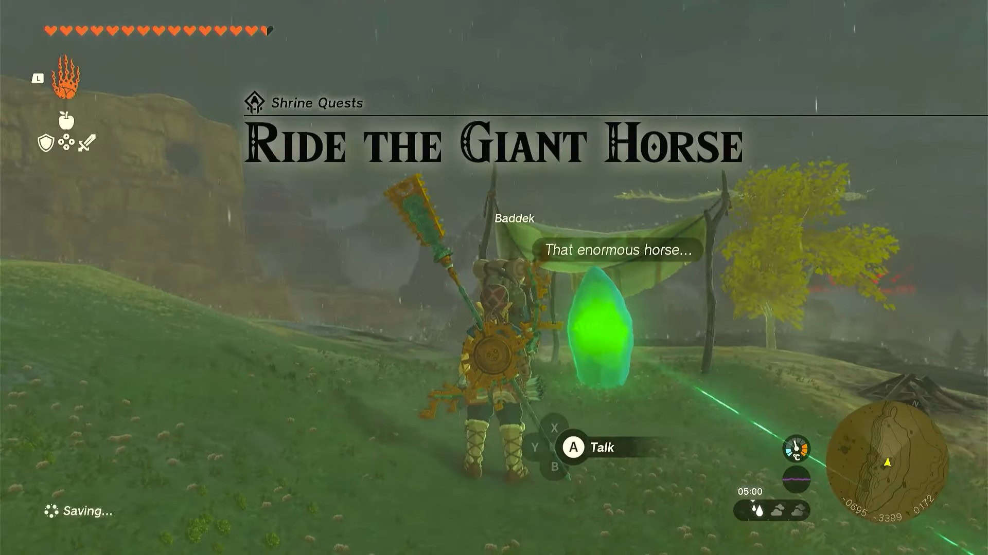 Zelda: totk cavalca il cavallo gigante