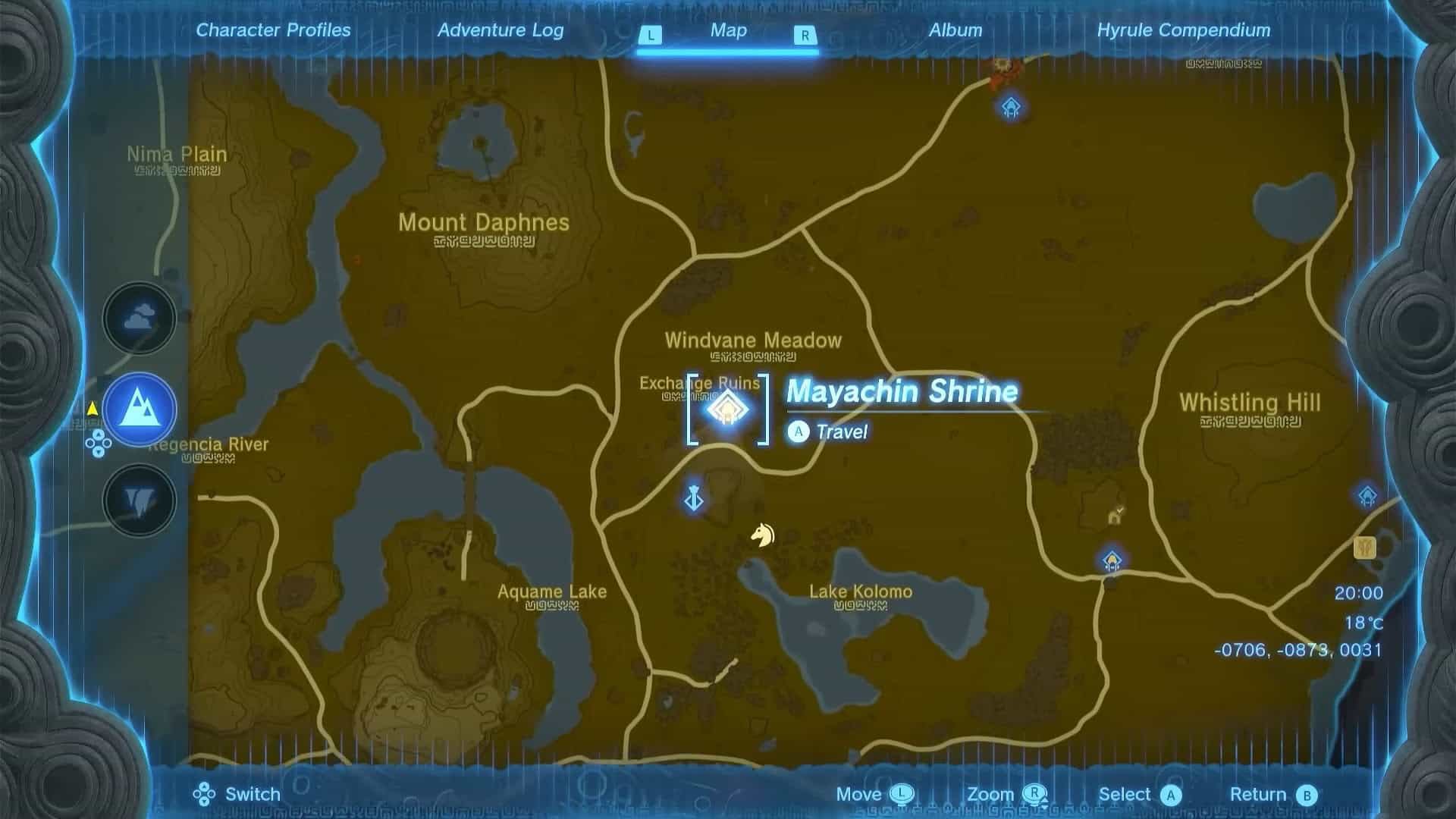Zelda: posizione del Santuario TotK Mayachin