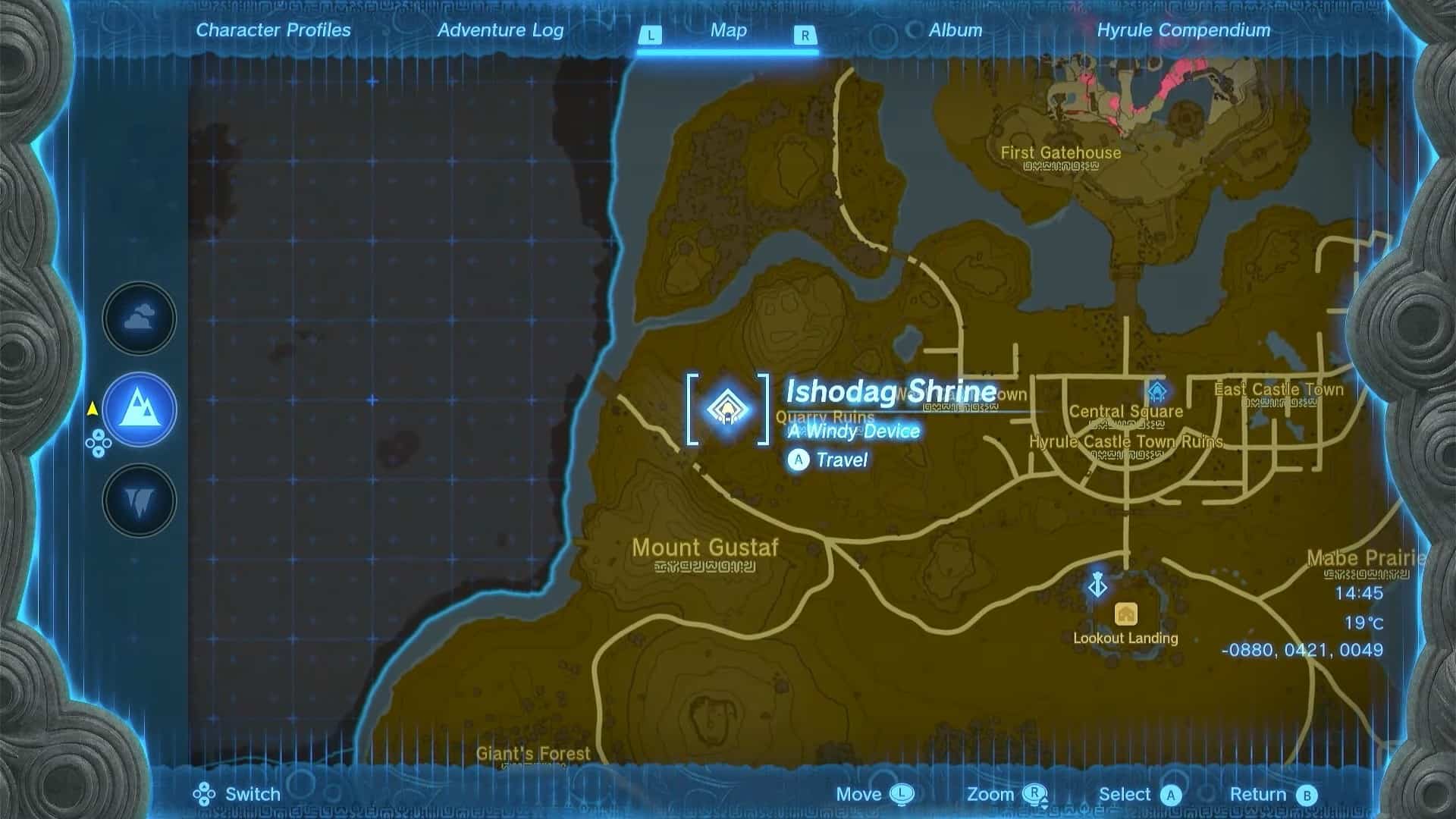 Zelda: posizione del Santuario TotK Ishodag