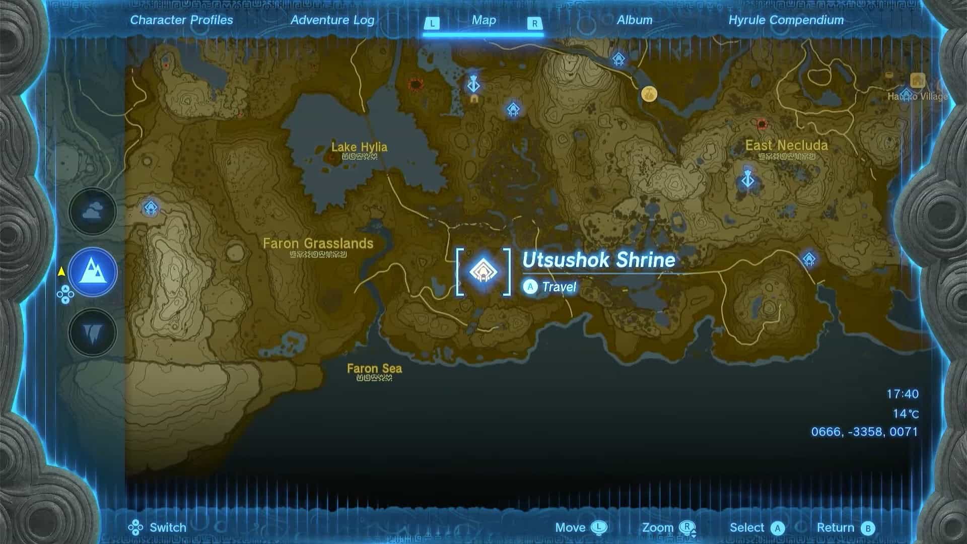 Zelda: Posizione del Santuario di Totk Utsushok