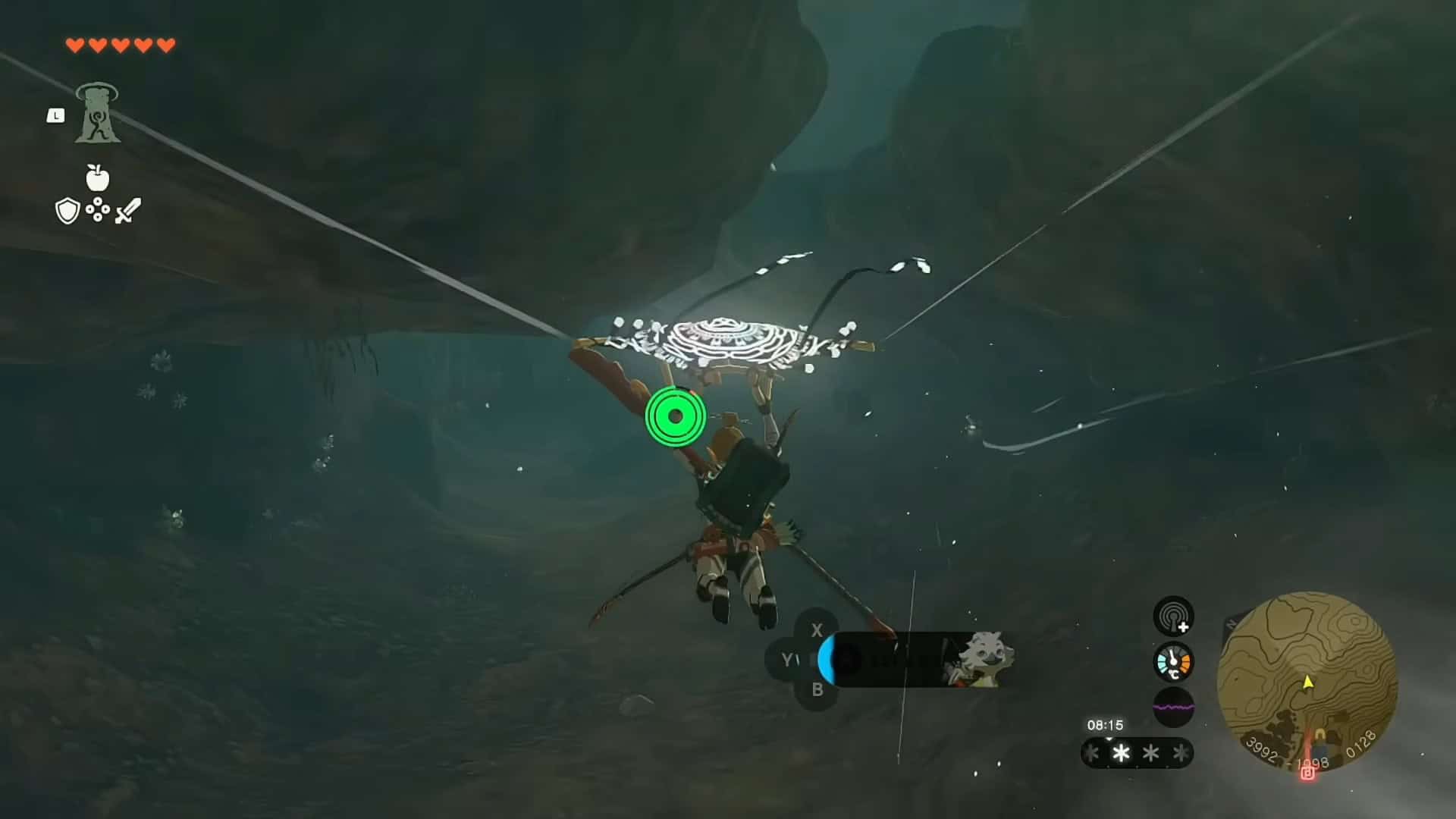 zelda: totk corre attraverso la grotta del monte walnot